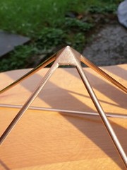 Large Solid Capstone Copper Pyramid For Cleansing, Charging Crystals Meditation