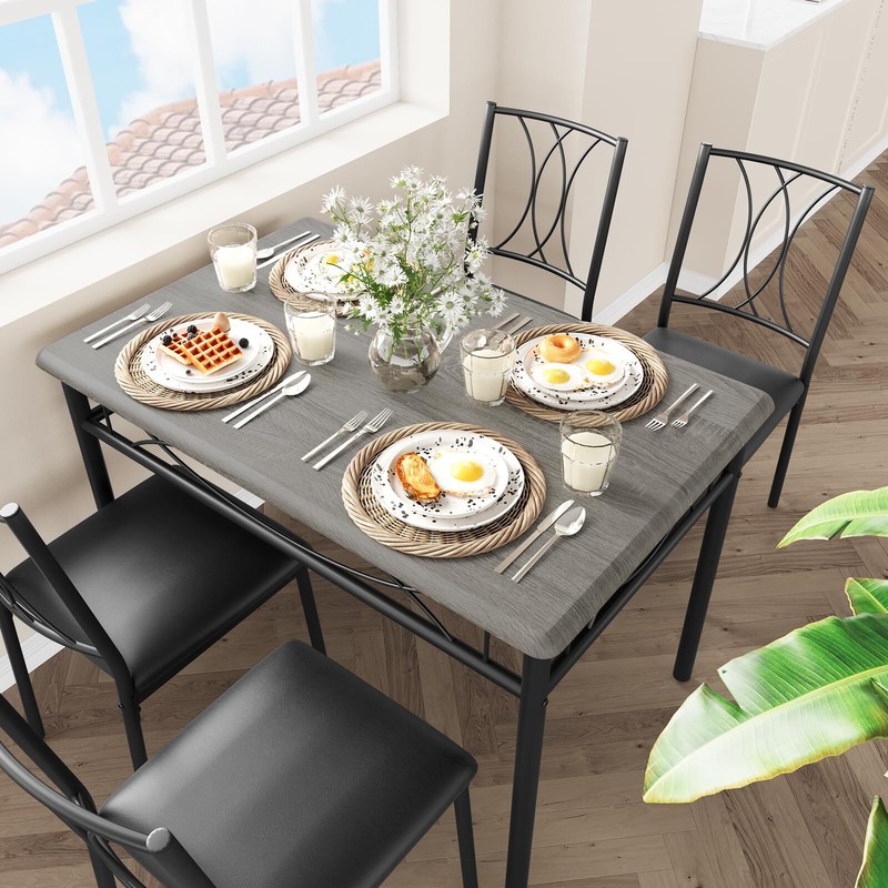 5 Piece Kitchen Dining Room Table Set for 4 with Chairs Dining Table with Chairs gallery