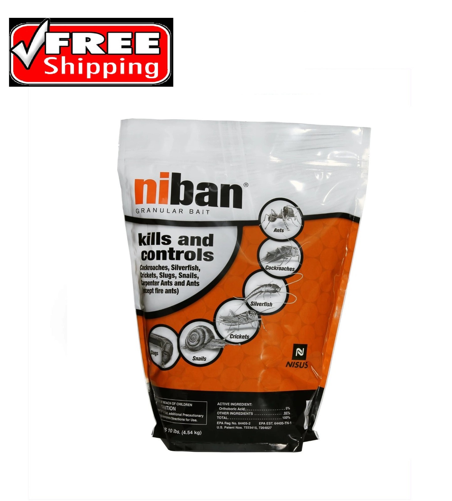 Granular Bait Weather Resistant Boric Acid 10 lbs Indoor Outdoor Nisus Niban gallery