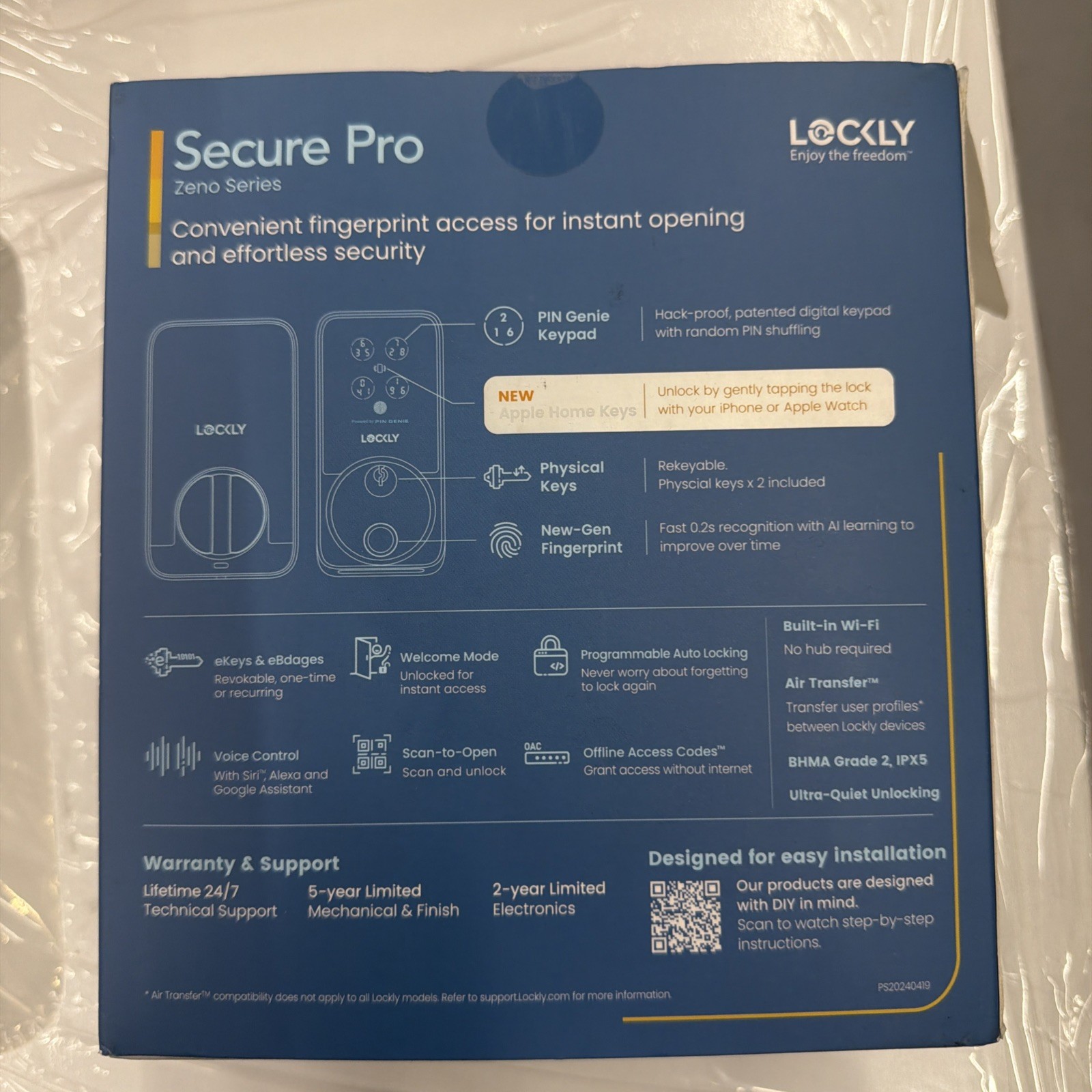 Lockly Secure Pro Zeno Smart Deadbolt WiFi Fingerprint Apple Home Satin Nickel gallery