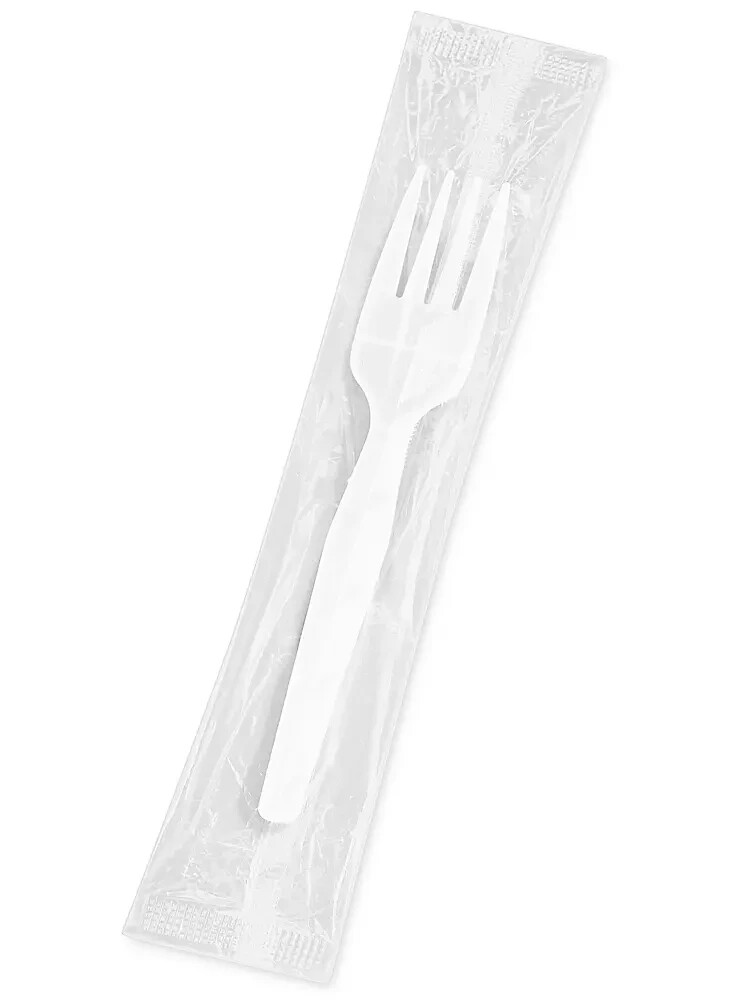 1000 pcs Individually Wrapped Plastic Forks White Medium Weight gallery