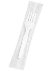 1000 pcs Individually Wrapped Plastic Forks White Medium Weight