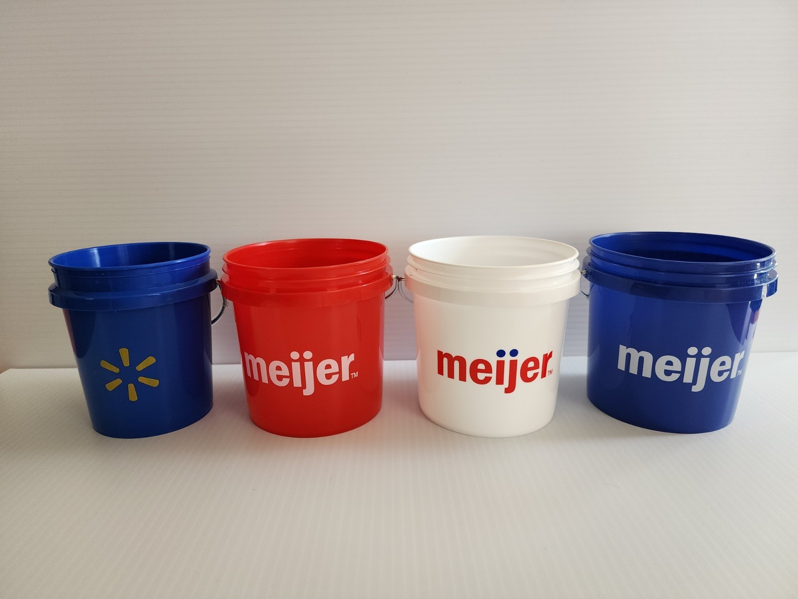 Walmart Mini Bucket & Meijer Red, White & Blue Mini Bucket Set Fast Shipping 4pk gallery