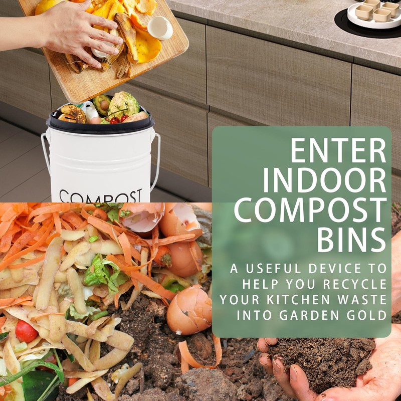 Compost Bin Kitchen Countertop Compost Bin with lid – Small Compost Bin Includes gallery