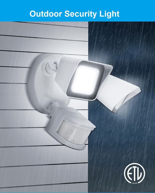 2-Pack Outdoor Led Security Light 24W with motion sensor 5000K W/Adjustable Head gallery