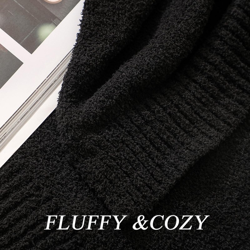 bearberry Super Soft Fluffy Throw Blanket Lightweight Twin(60″x80″), Black gallery