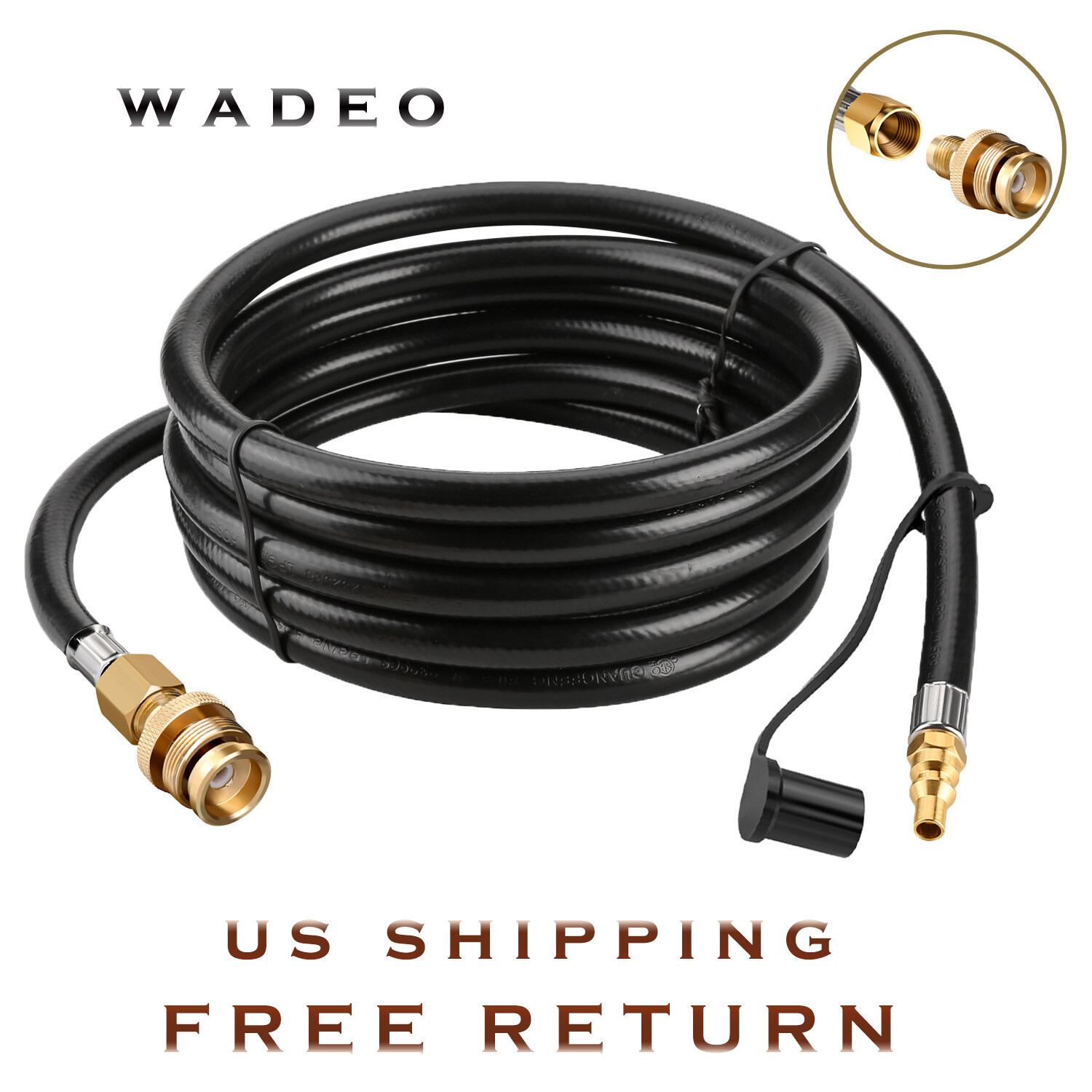 12 FT LP Propane Quick Connect Hose Gas Grill Hose for 1 LB Appliance 3/8 Female gallery