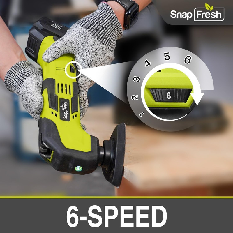 Oscillating Multi Tool Cordless, 20V DIY Tool Kit, 6 Speed, 3.2°Oscillation Angl gallery