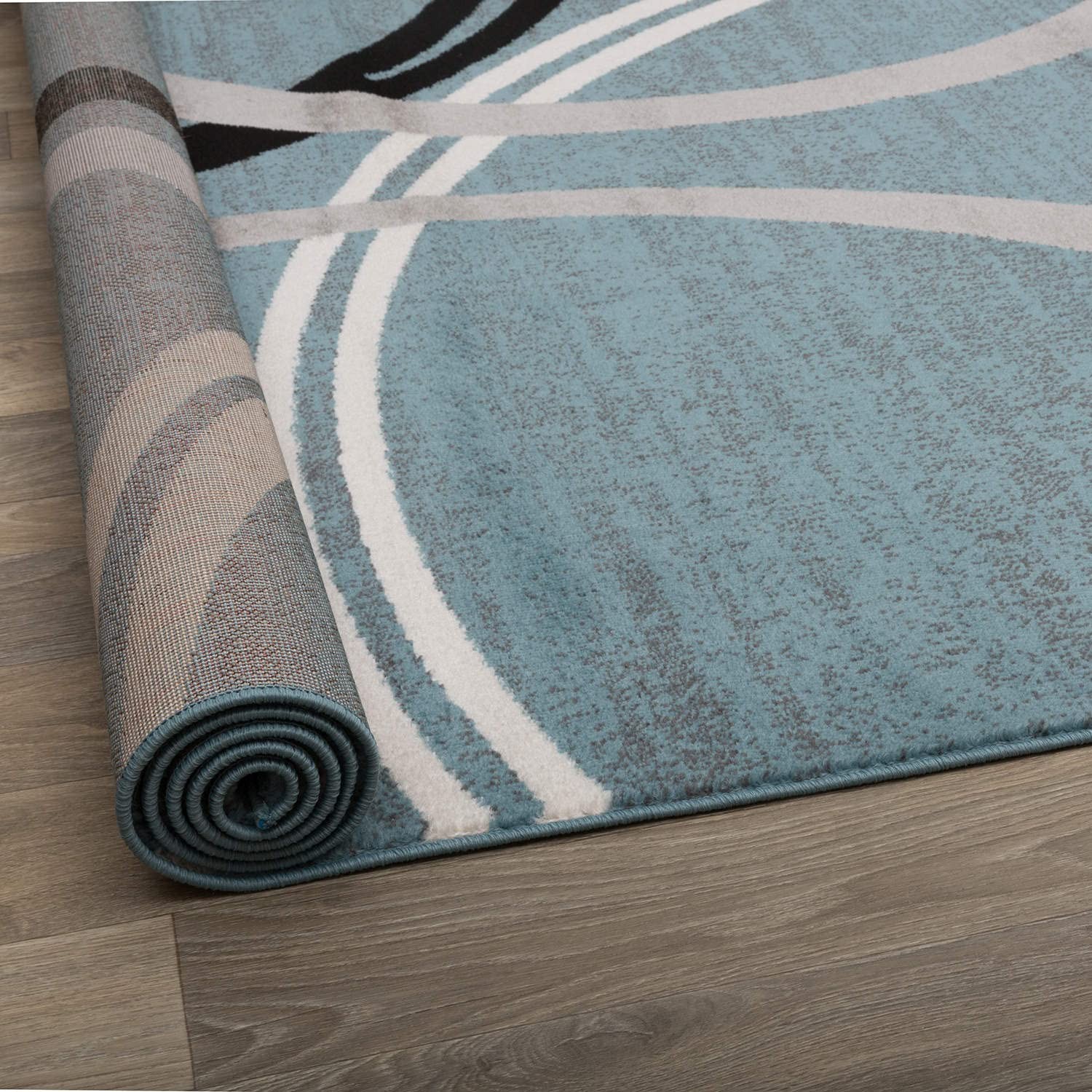 Blue Rectangular Area Rug 2 7 X 4 Soft Durable Polypropylene For Indoor Use gallery