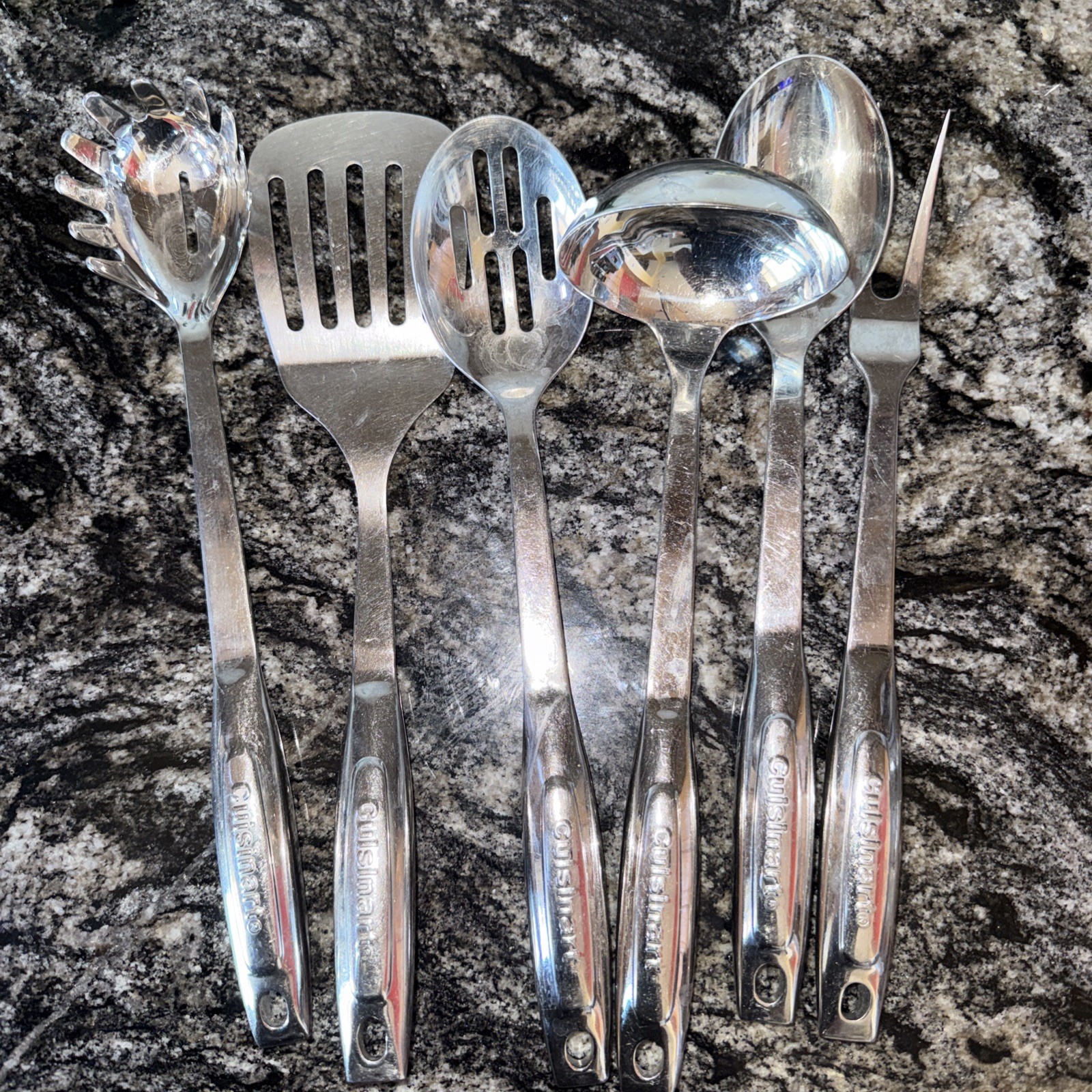 Cuisinart Stainless Steel Utensil Set Six Piece Vintage Set Great Condition gallery