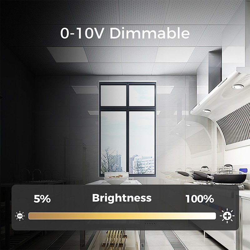 4 Pack 2x2 LED Flat Panel Light Drop Ceiling 0-10V Dimmable, 20/30/40W & 3CCT gallery