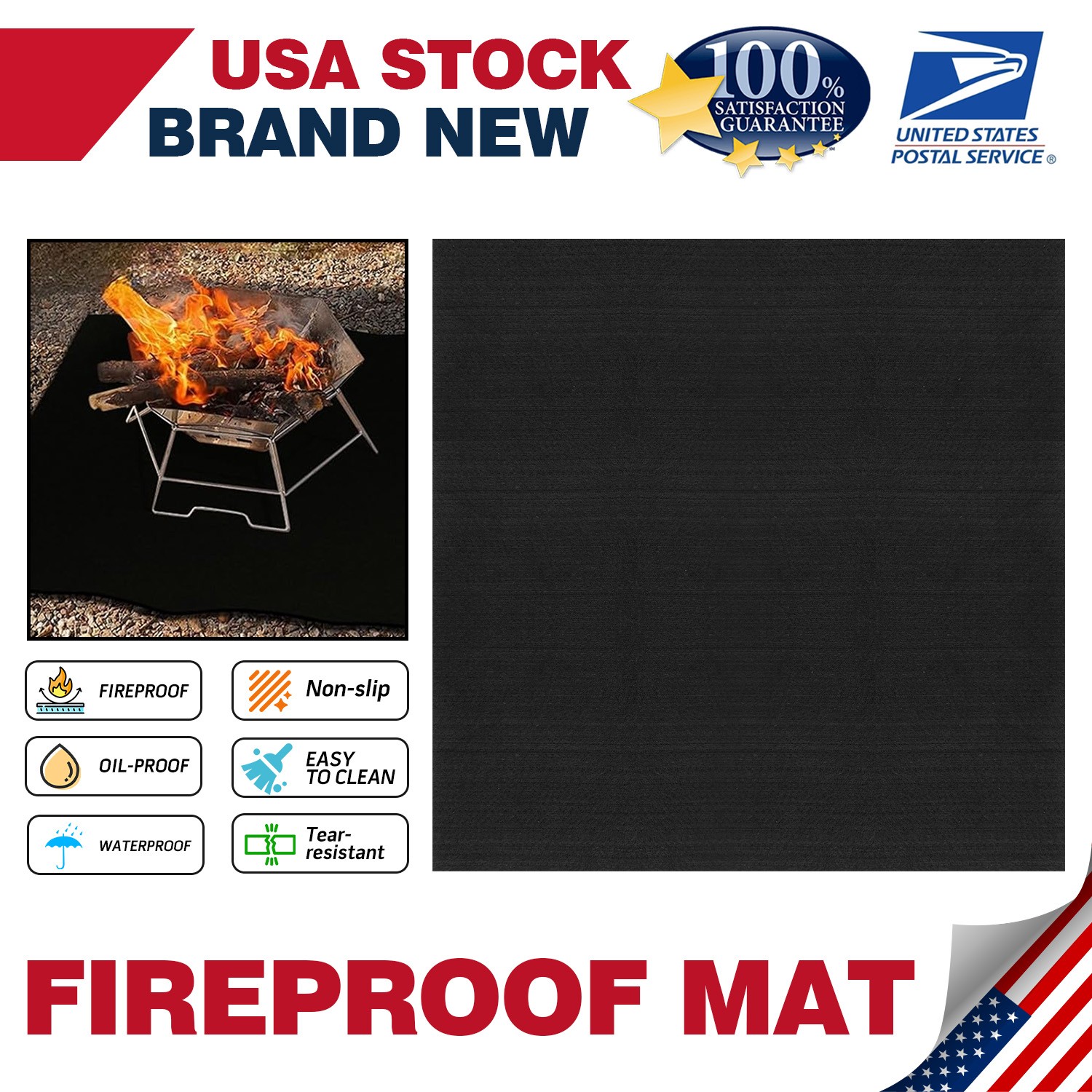 19.6x19.6 inches Fireproof Mat for Outdoor Easy to Clean Reusable for Deck gallery