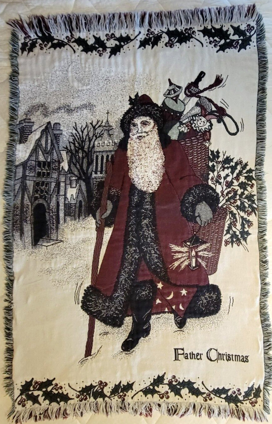 Christmas Tapestry Blanket Throw *Father Christmas* 42.5 X 64 in Happy Holidays gallery