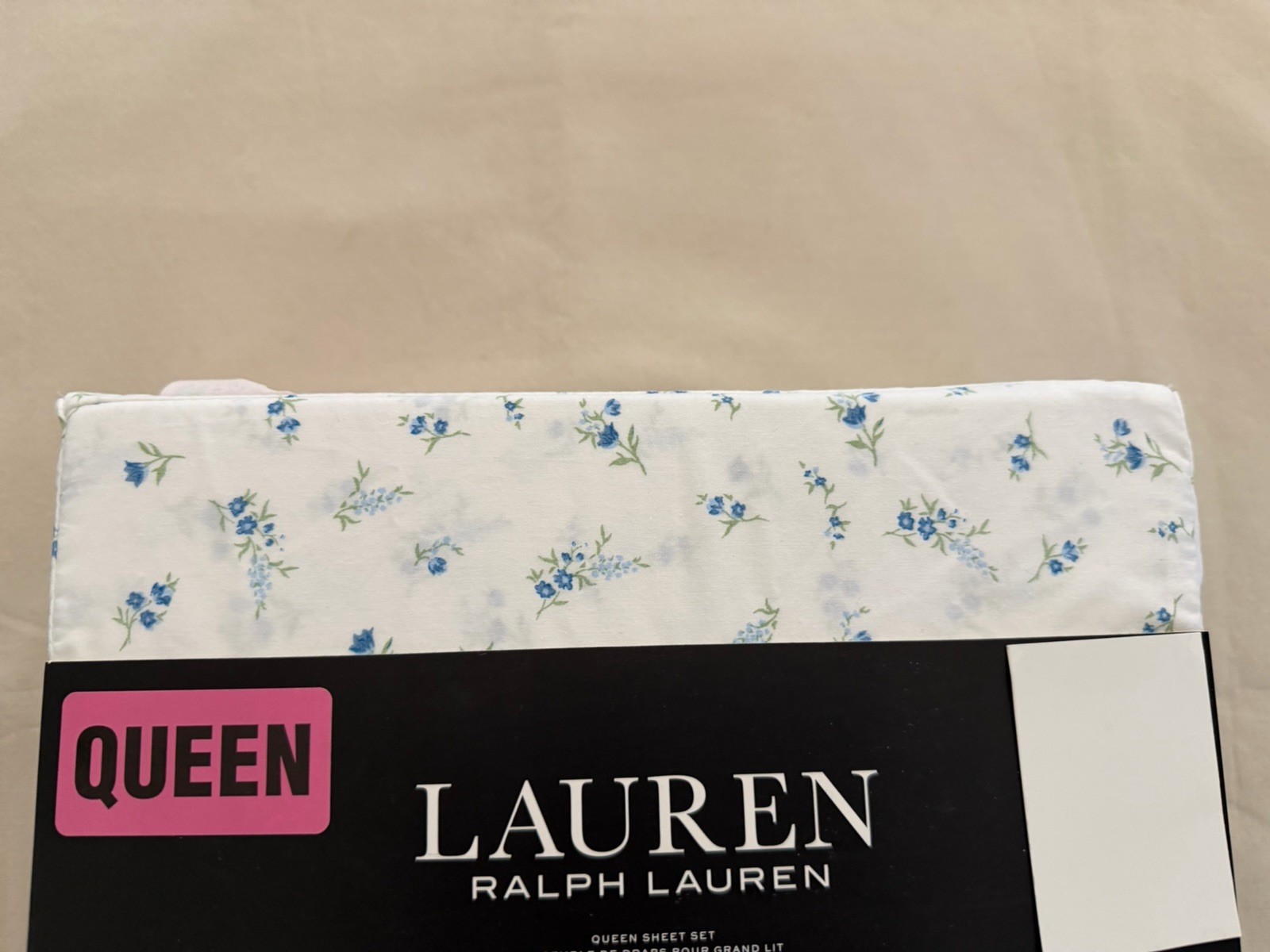 NEW 4pc Ralph Lauren Queen Sheet Set Cottage Petite Florals Blue & Green & White gallery