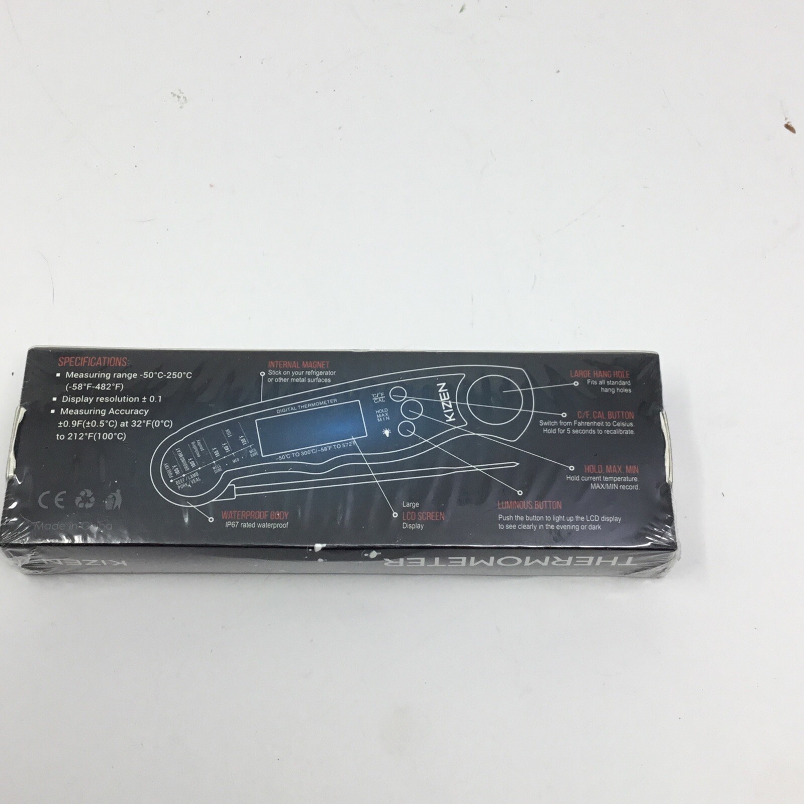 Kizen Digital Meat Thermometer Waterproof Metal Probe BBQ Grilling Food NEW gallery