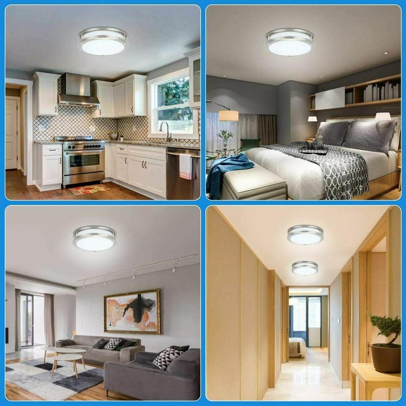 Facon Dimmable LED Flush Mount Ceiling Light Fixture 3000K 4000K 10''/12''/14'' gallery