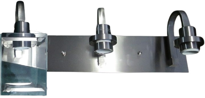 3 Light Bathroom Vanity Fixture Stainless Steel Brushed Nickle Dimmable - Square gallery