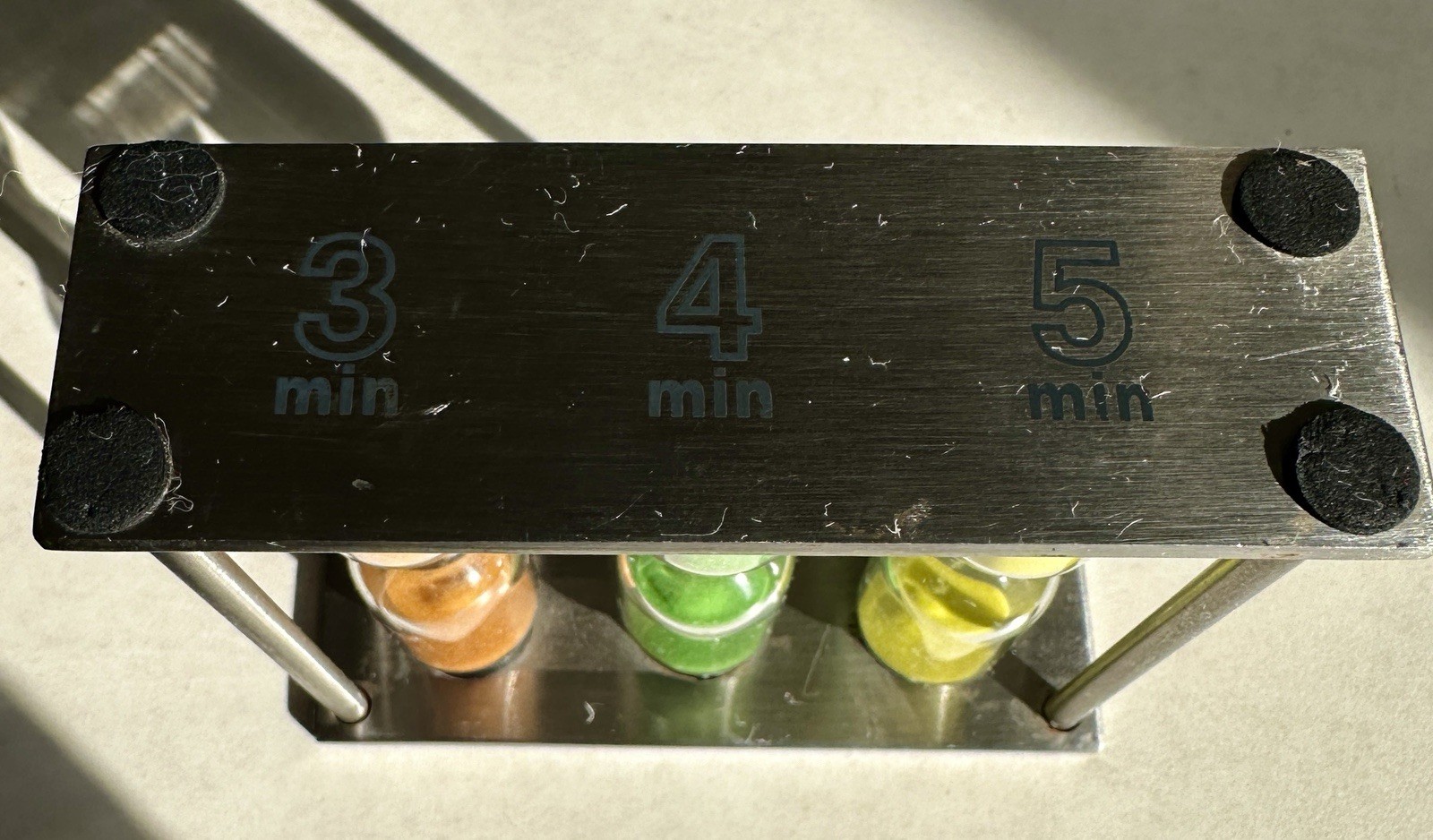 Triple Hourglass Boiled Egg Tea Stainless Steel Sand Timer 3 4 5 Minutes gallery