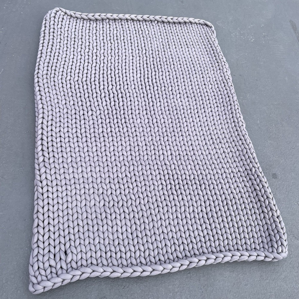 Donna Sharp Chunky Knit Throw Blanket 47” x 65” in Gray Weighted Relaxing Throw