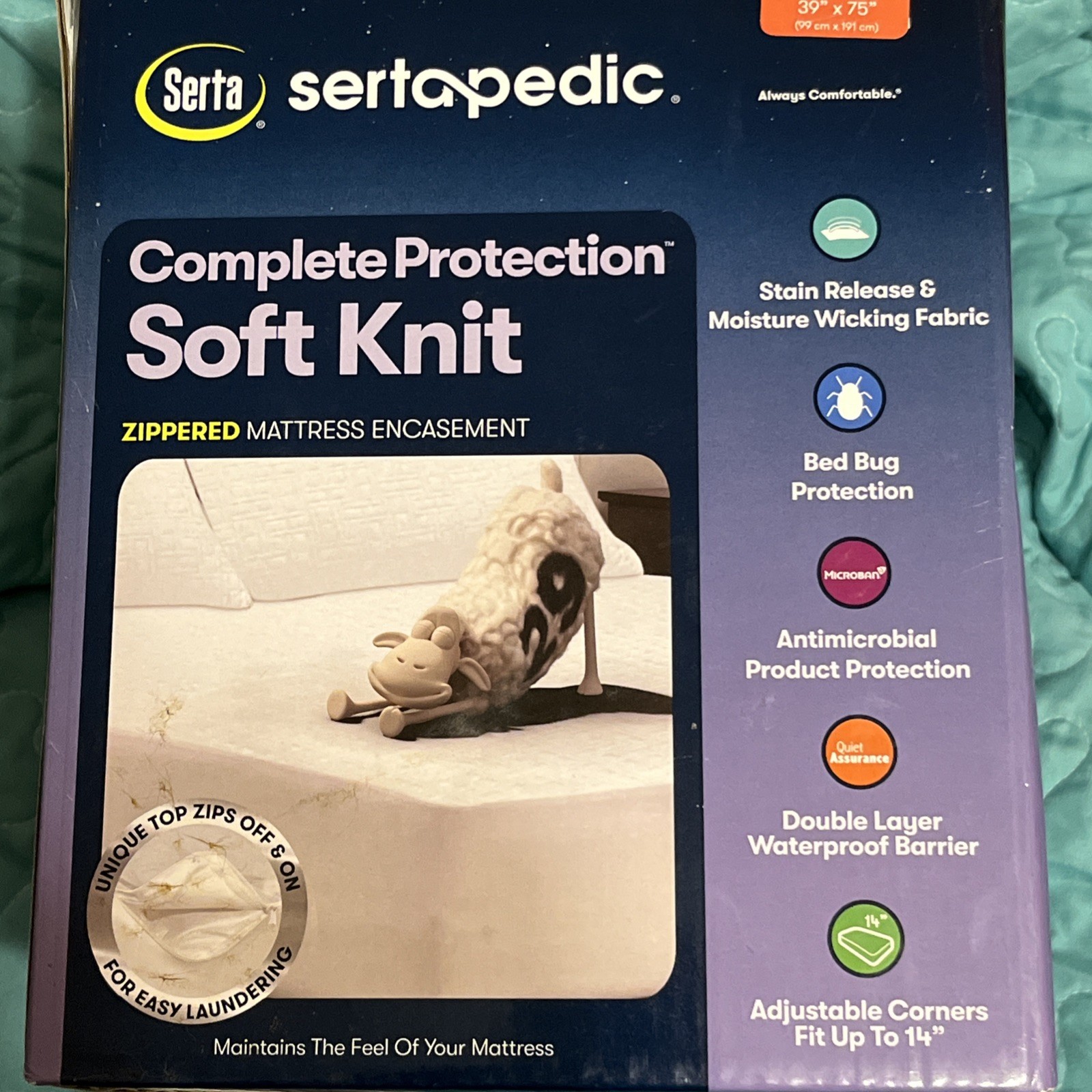 Sertapedic Complete Protection Soft Knit Twin Zippered Mattress Encasement New gallery