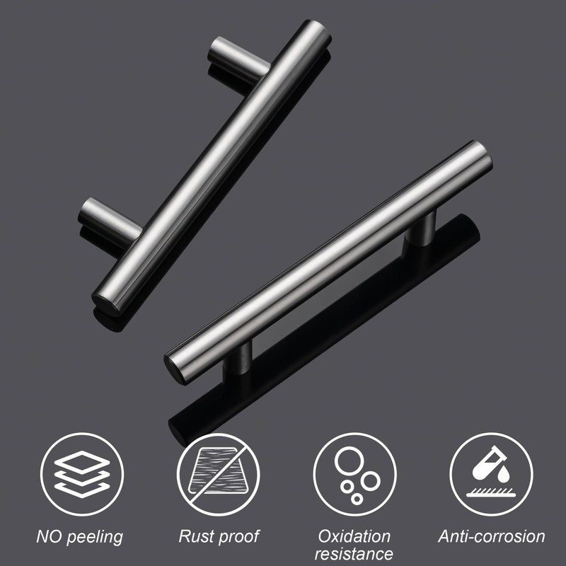 10 Pack Cabinet Pulls Matte Black Stainless Cabinet Handles, for Kitchen and Bat gallery