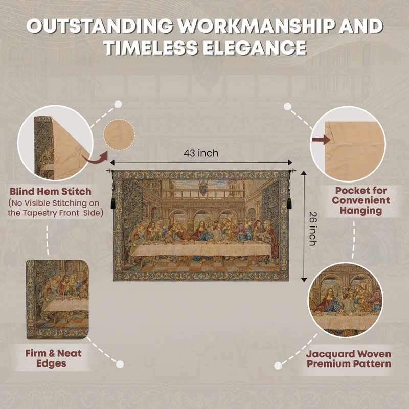 The Ultimate Renaissance Masterpiece Da Vinci's Last Supper Tapestry Wallhanging gallery