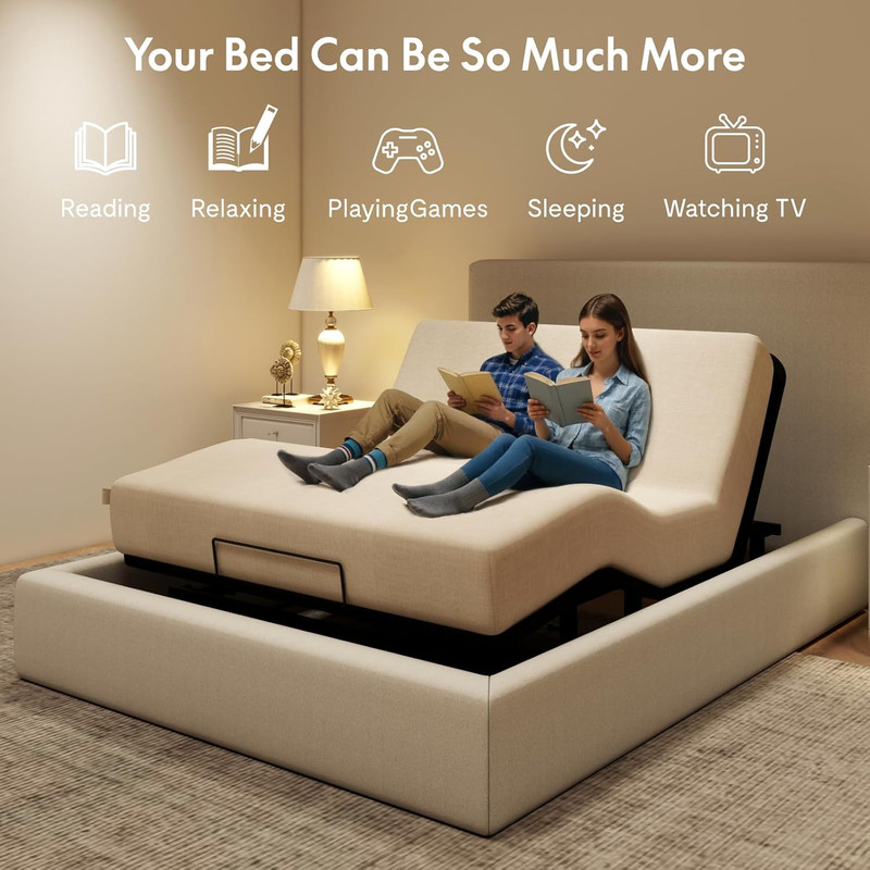 FLEXISPOT Adjustable Bed Frame Base Queen Size,Segmented Design,Easy Assemble,Ox gallery