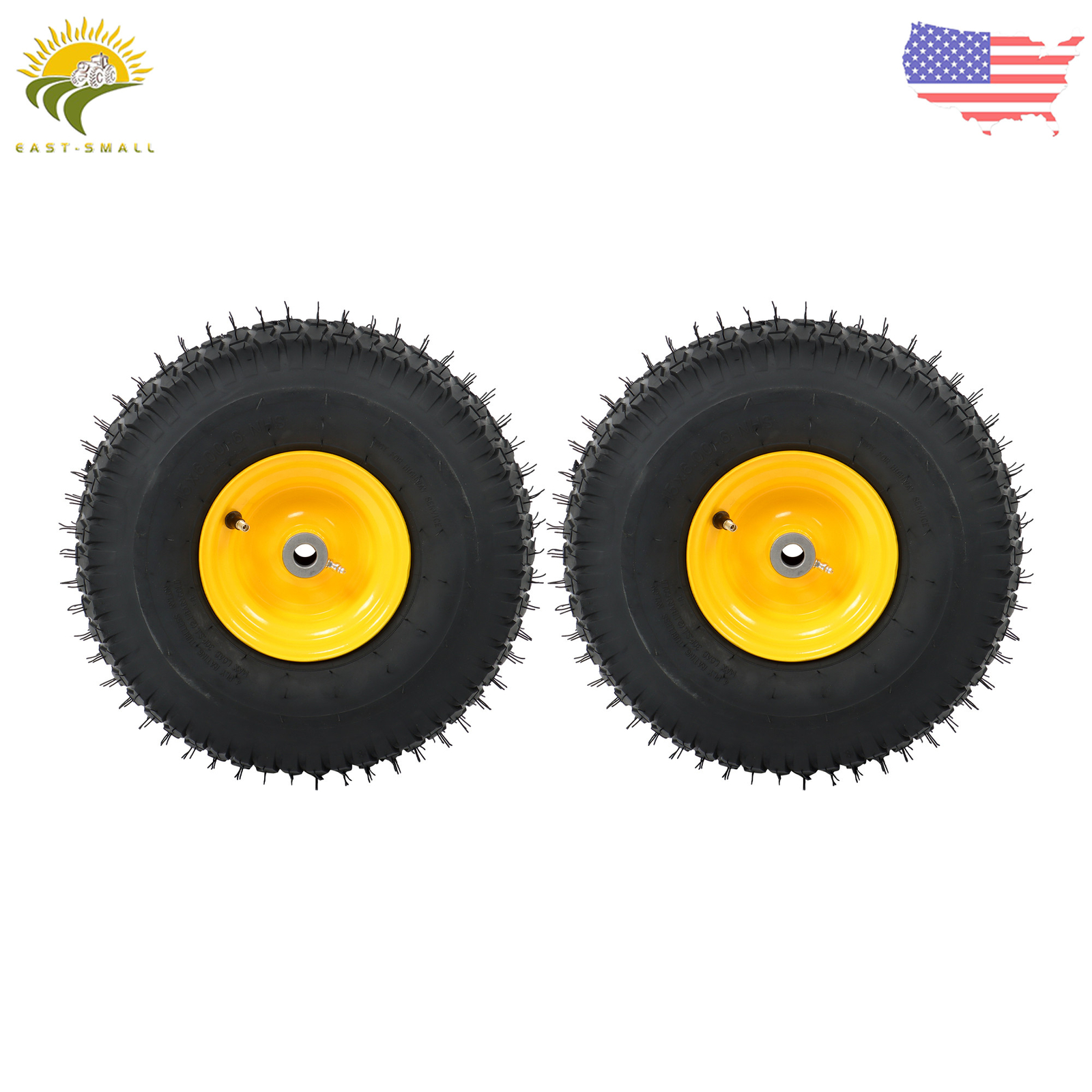 2 Pack 15x6.00-6 Turf Tires & Wheels 4 Ply Centered Hub For Lawn Garden Mower gallery
