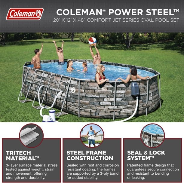 Coleman 20' Oval 48" Deep Metal Frame Above Ground Pool gallery