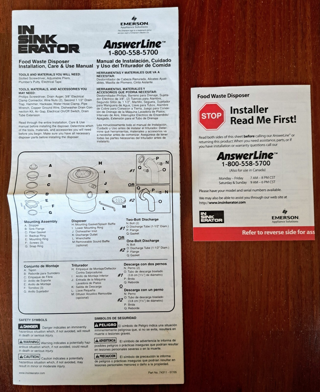 InSinkErator Garbage Disposal/FoodWaste Disposer Installation, Care & Use Manual gallery