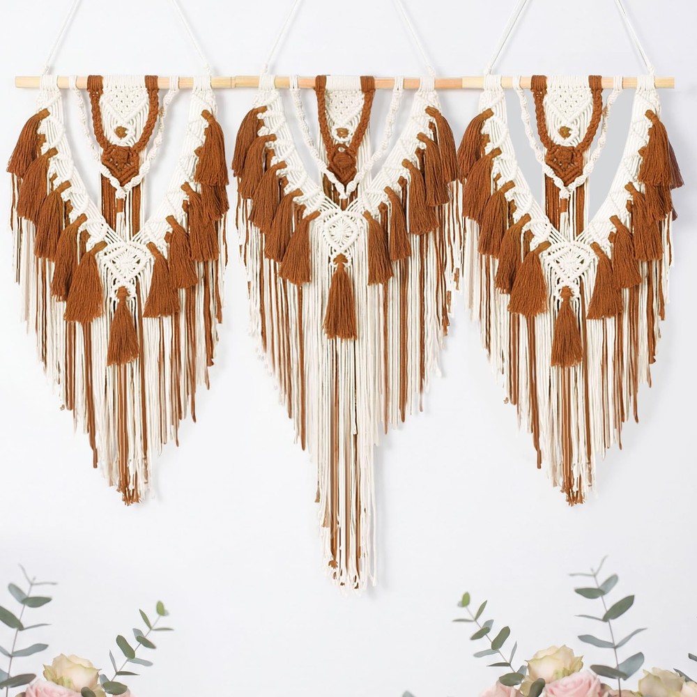 Large Boho Macrame Wall Hanging Wall Decor Bohemian Woven Handmade Tapestry w...
