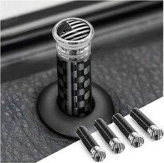 Moly Magnolia 4PCS Car Door Lock Knobs, American Flag Carbon Fiber Door Lock Pin