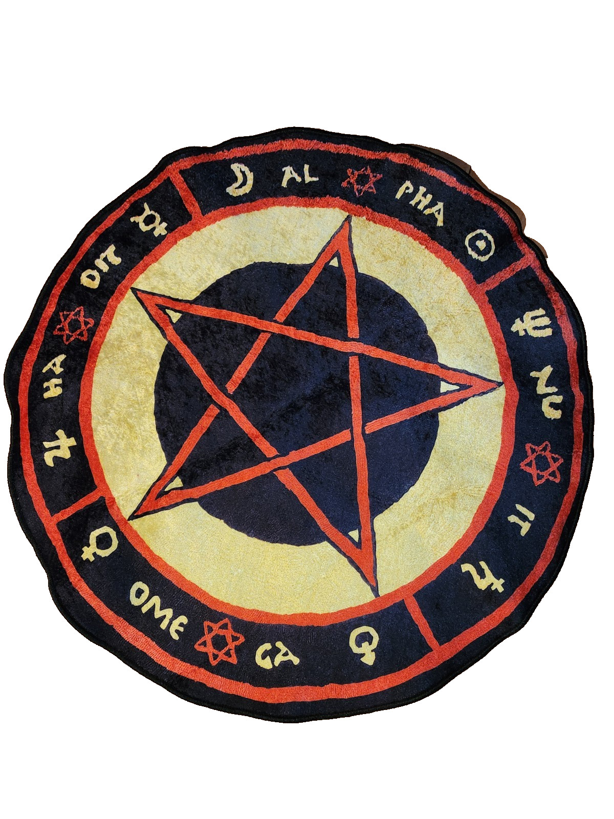 The Love Witch Patterned Rug, Astrology Rug, Room Decor, Red Pentagram gallery
