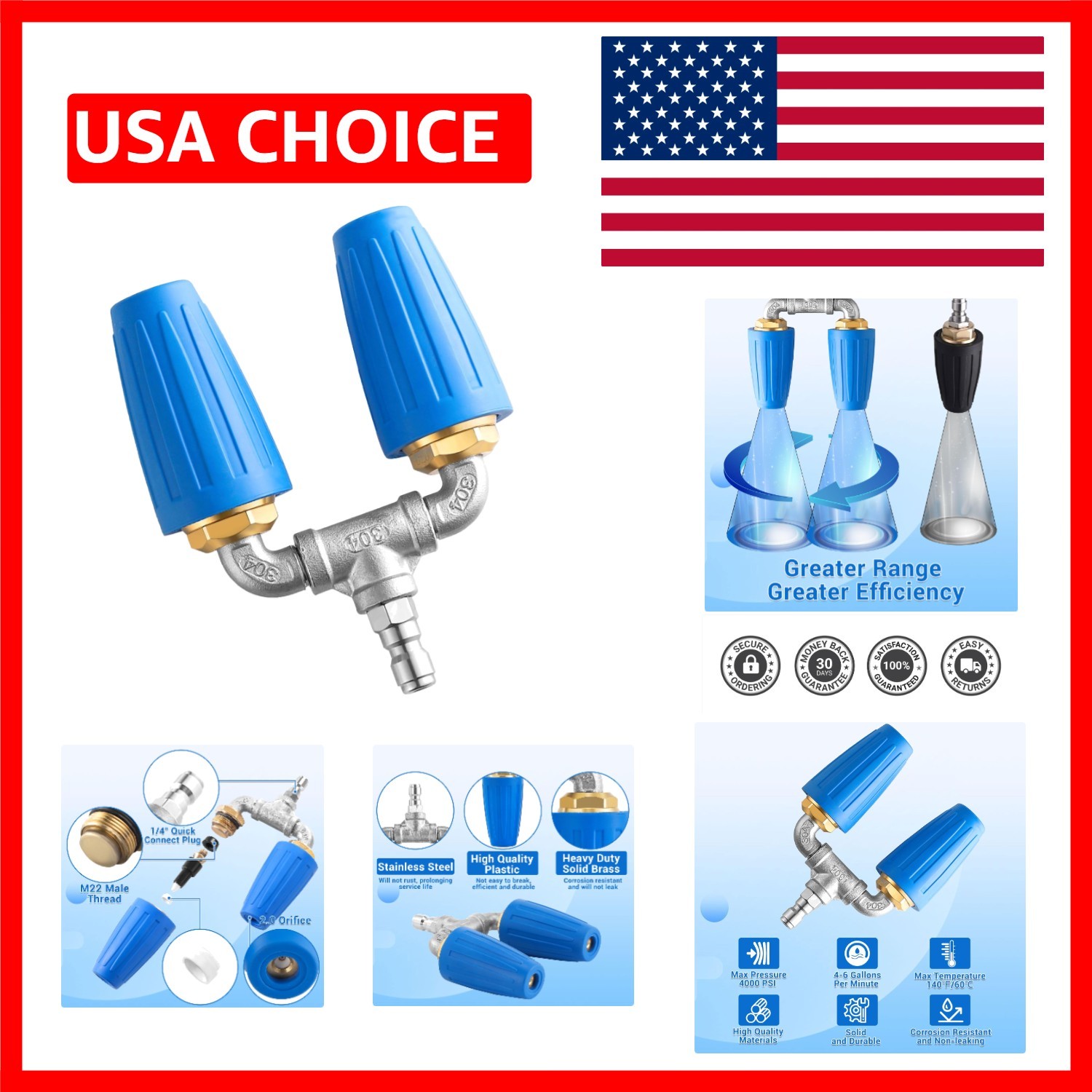 Turbo Nozzle for Pressure Washer - 2.0 Orifice, 4-6 GPM, for Versatile Cleaning gallery
