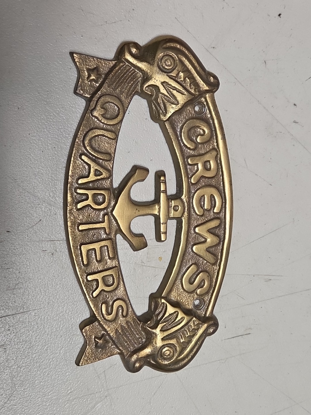 "Crews Quarters" Door Sign - Silver Finish - Nautical Wall Decor - Boat Cabin gallery