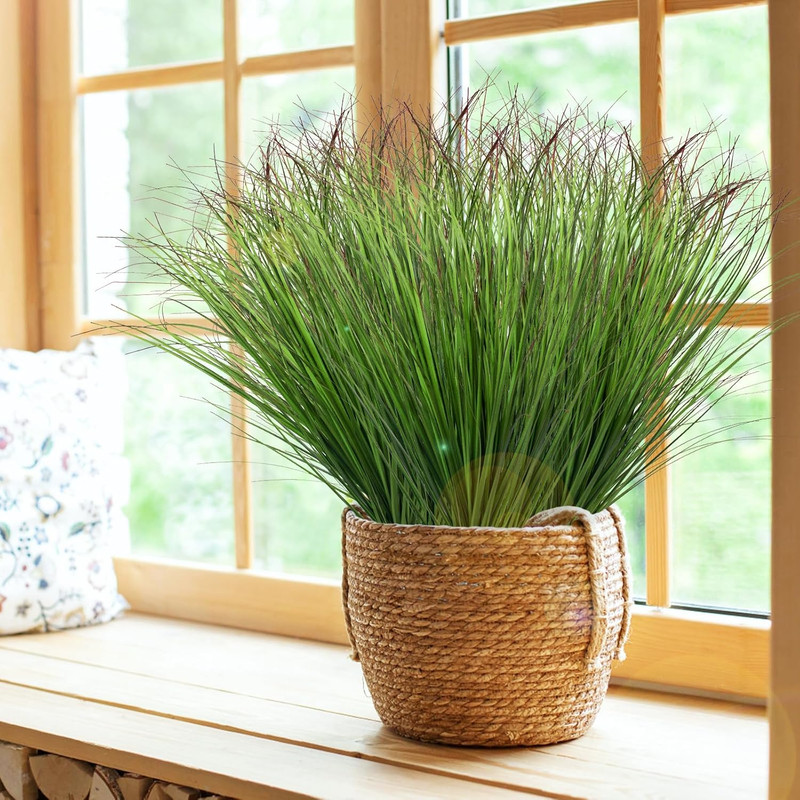 12Pcs Artificial Grass Plants, Faux Shrubs Wheat Grass, Artificial Tall Grass... gallery