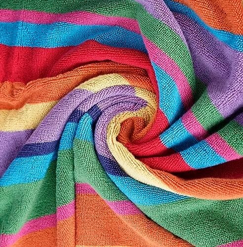 Bath Sheet Towels Large Size 30x60 Rainbow Cabana Stripe 4 Pk Highly Absorbent gallery