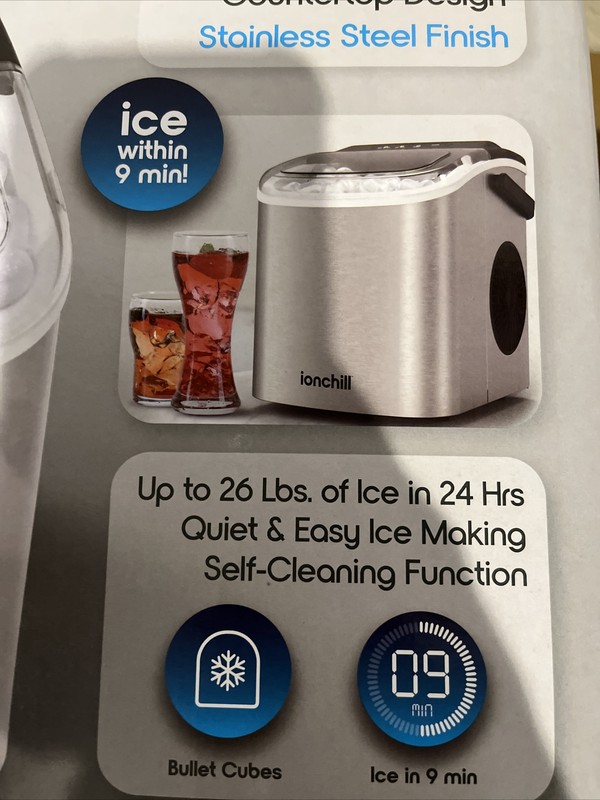 ionchill Quick Cube Ice Machine 26lbs/24hrs Portable Countertop Bullet Ice Maker gallery