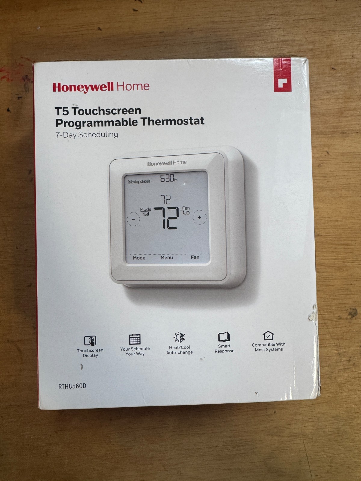 Honeywell T5 7-Day Programmable Thermostat Touchscreen Display RTH8560D gallery
