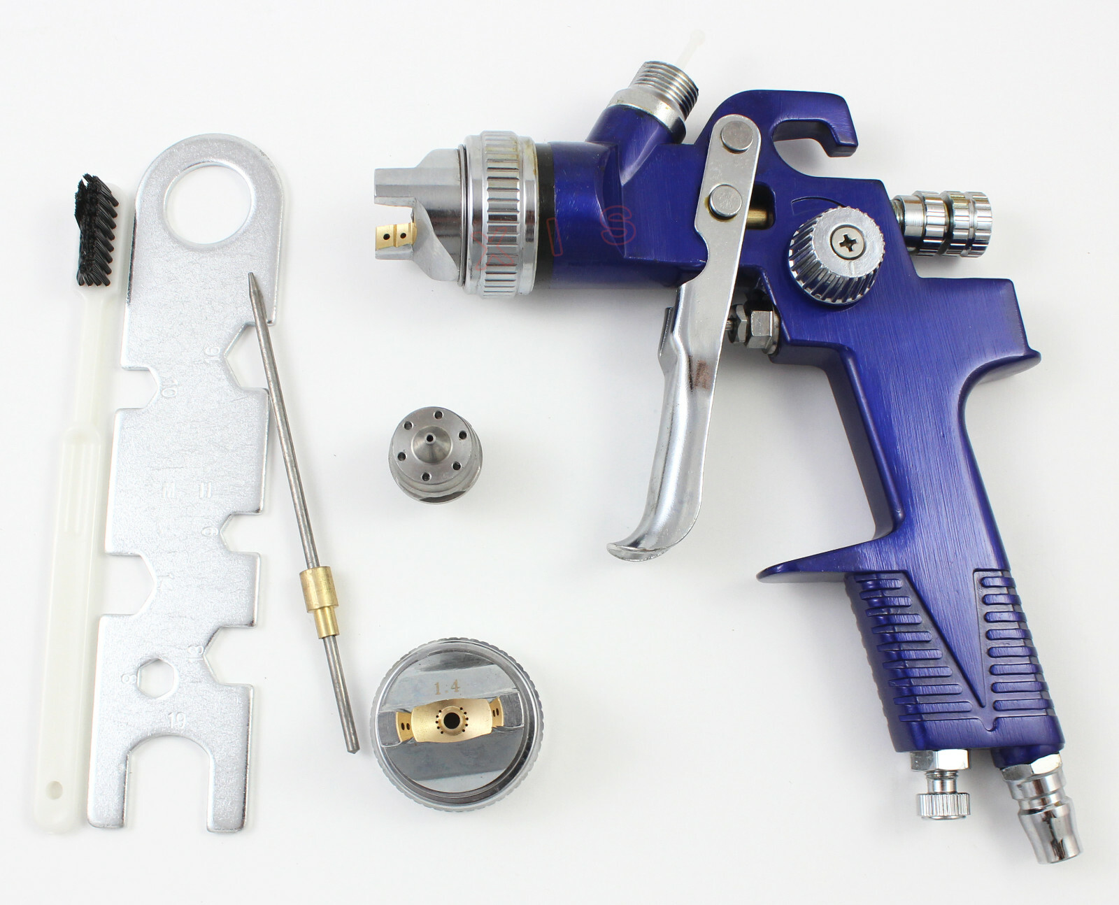 GRAVITY FEED HVLP PAINT CE APPROVED Genuine Spray Gun + 2 Nozzles + Pot SPECIAL gallery