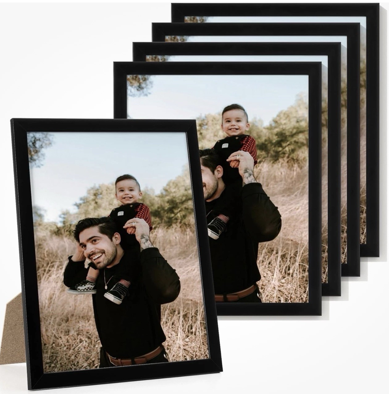 Black Plastic 8x10 Photo Picture Frame w/ Plexiglass, Wall Mount & Tabletop gallery