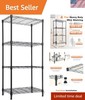 Rust-Proof 4 Tier Metal Shelving Unit, 18" L x 12" W x 38" H - Versatile Storage gallery
