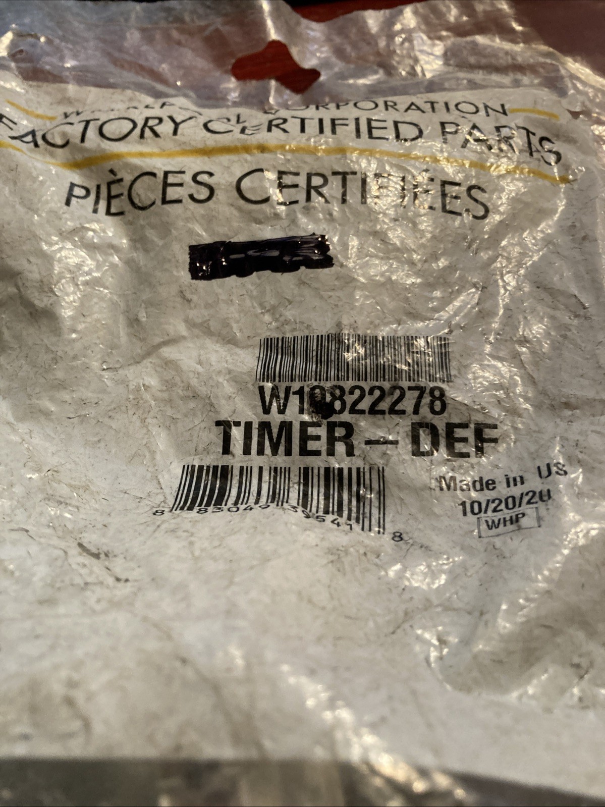 Genuine OEM Whirlpool W10822278 Defrost Timer gallery