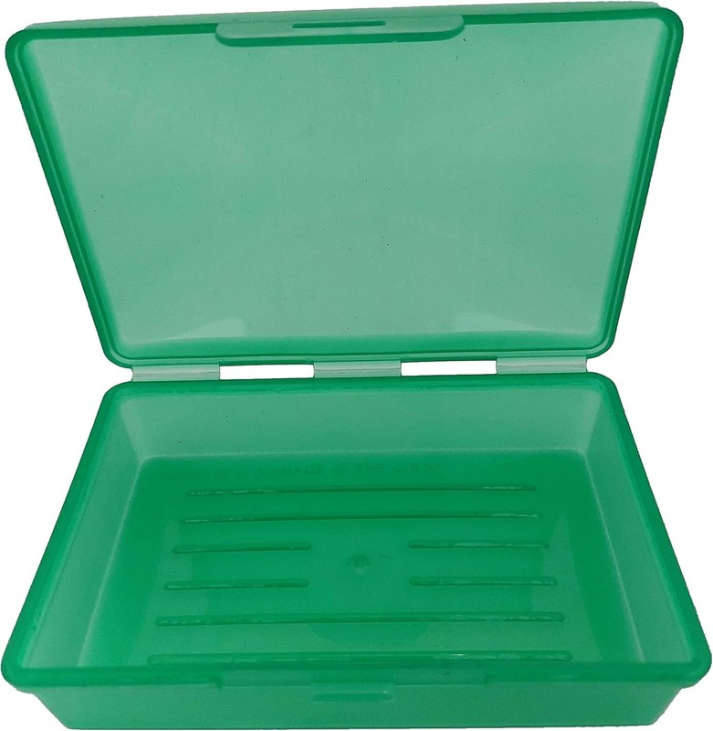 Practical Green Soap Box with Secure Hinged Lid - Perfect for Travel & Home Use gallery