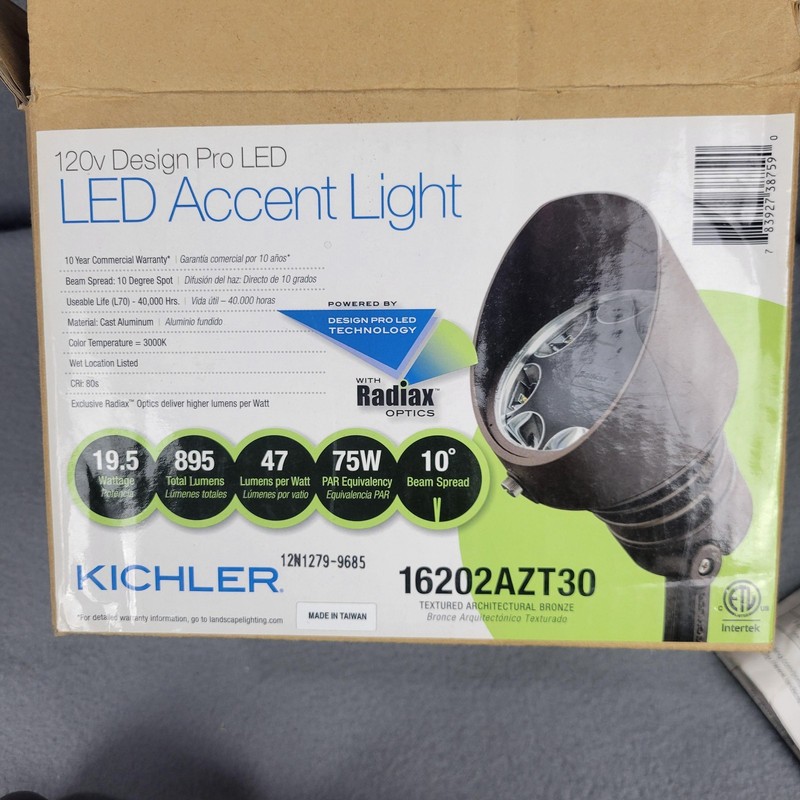 Kichler Design Pro LED Accent Spot Light 16202AZT30 Bronze 120V 3000K Radiax 10° gallery