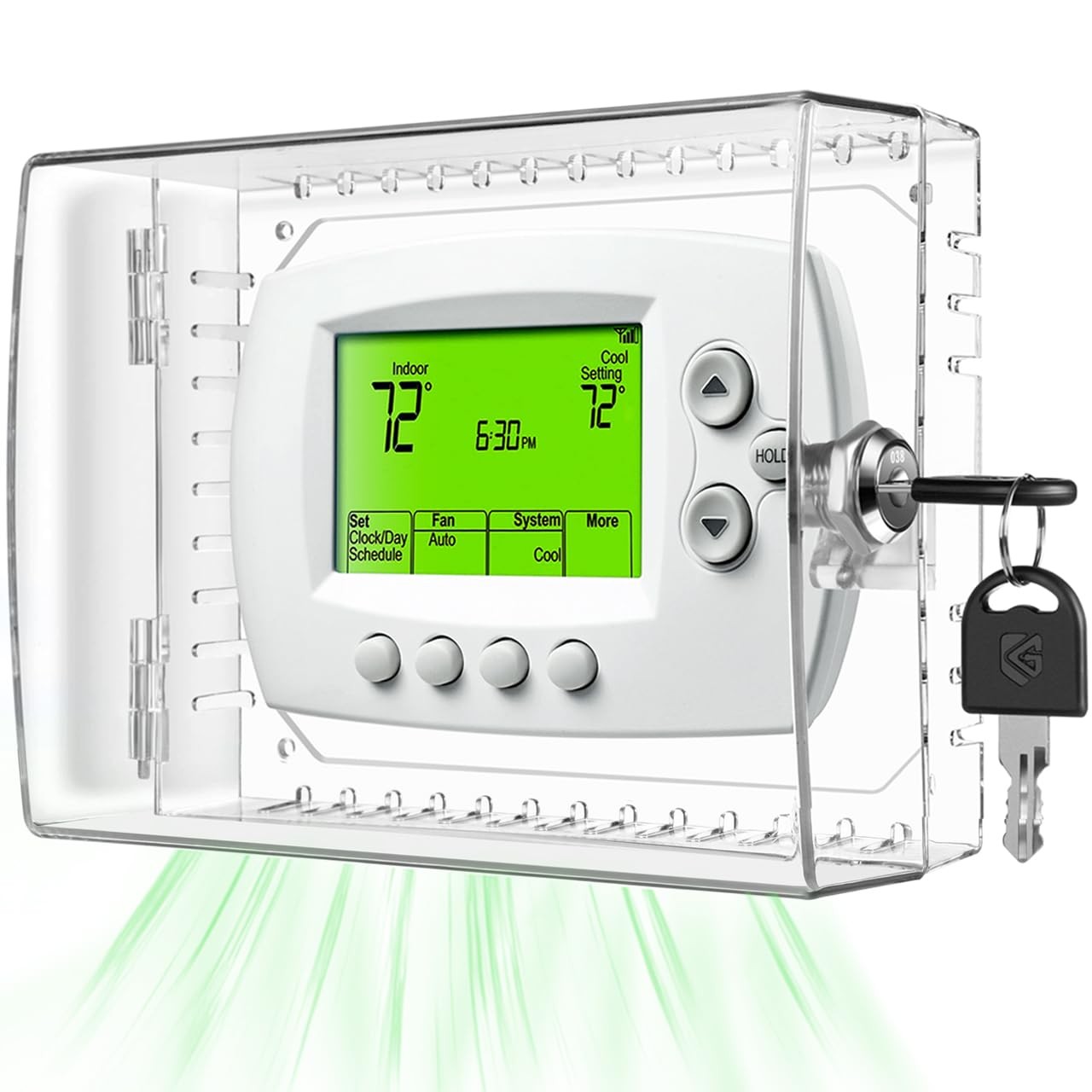 Thermostat Lock Box HeavyDuty Clear Acrylic Lockable Cover for AC Control 7x4.7 gallery