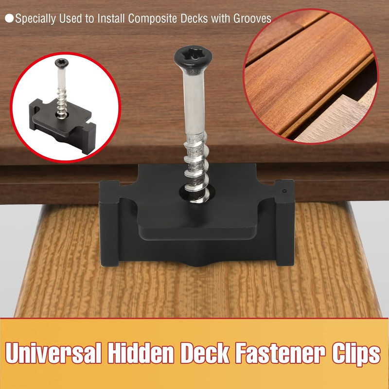 Universal Hidden Deck Fasteners with Stainless Steel Screws, 90 per Box gallery