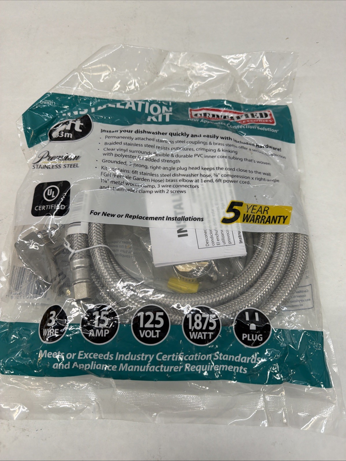 Certified Appliance Dishwasher Installation Kit with Right-Angle Plug Head gallery