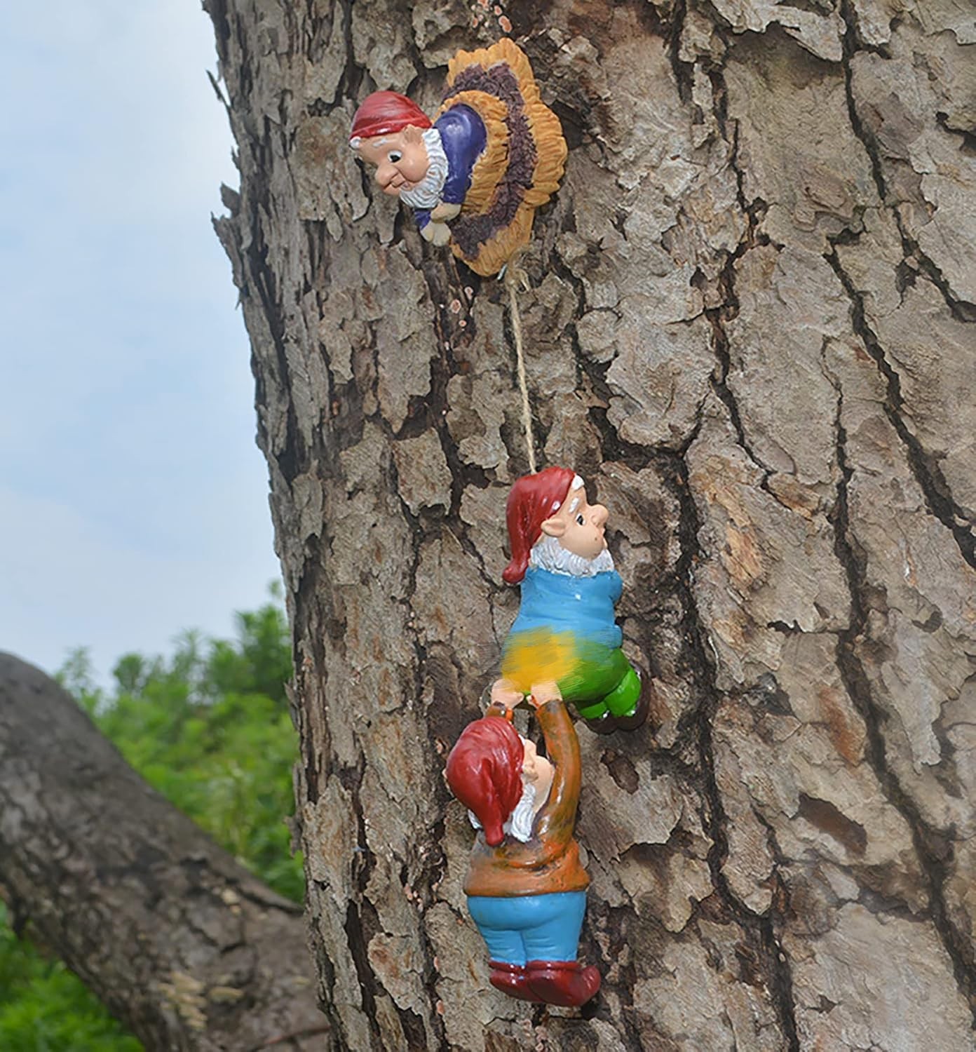 Climbing Gnome Patio Statue Gift,Outdoor Garden Fairy Elves Accent,Whimsical ... gallery