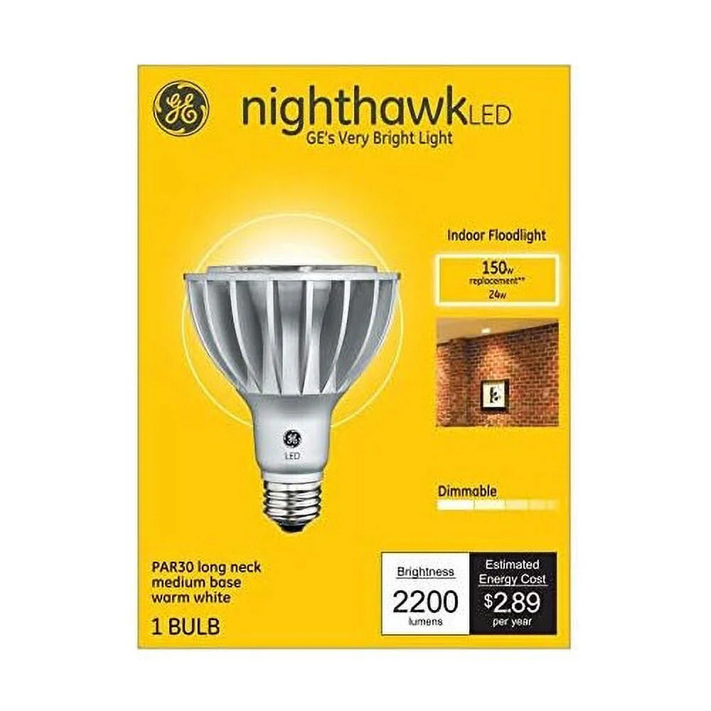 GE nighthawk LED PAR30 Longneck, 24 watt, 2200 lumens, 3000K warm white, medium gallery